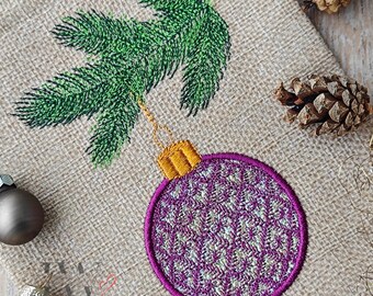 Christmas bauble with pattern 05 - embroidery application file