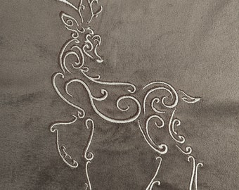 Christmas reindeer embroidery file Christmas deer machine embroidery design 3 sizes Instant download