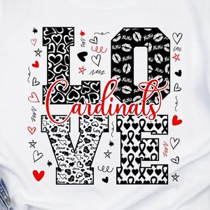 Cardinals SVG Love Cardinals svg Cardinals Mascot svg Cheerleader svg Cardinals Cheer svg Cardinals Heart svg,Team Spirit svg Shirt svg