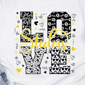 Steelers SVG Love Steelers svg Steelers Mascot svg Cheerleader svg Steelers Cheer svg Steelers Heart svg,Team Spirit svg,Steelers Shirt svg