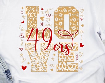 49ers Love Mascot SVG, Cheerleader Shirt Design (Digital Files)