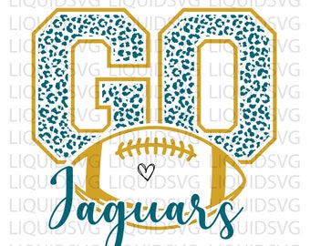 Go Jaguars Football SVG, Leopard Print Mascot (Digital Files)