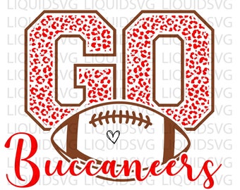 Buccaneers Leopard Football SVG, PNG, JPG (Digital Download)