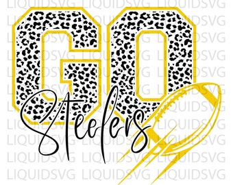 Steelers Leopard Football (svg, png, jpg, dxf, ai, eps)