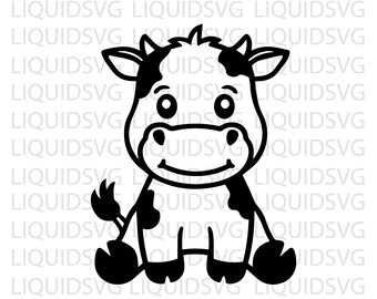 Baby Cow svg Highland Cow svg Cuttable Design SVG PNG dxf Eps Ai Pdf Jpg Designs Cricut Cameo File Silhouette Highland Heifer png Cute Cow
