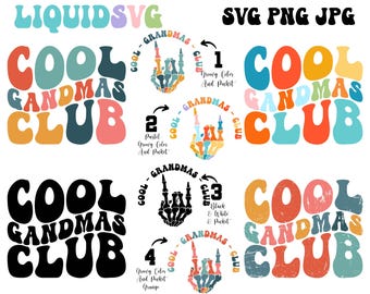 Cool Grandmas Club Svg Png, Promoted To Grandma Shirt Design, Skeleton Hand Sublimation Cut File