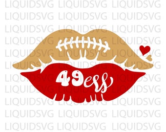 49ers svg,49ers Football Lips SVG,Football Team Lips SVG,49ers Cheer svg,49ers Mascot svg,Football Mom,Cricut,Silhouette