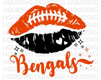 Bengals SVG Bengals voetbal lippen SVG voetbalteam lippen SVG Bengals Cheer SVG Bengals mascotte SVG voetbal moeder, Cricut, silhouet