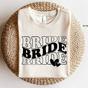 Bride SVG wedding svg bridal party svg bride shirt svg PNG PDF bride lettering svg bridesmaid svg wavy stacked svg digital download