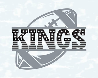 Kings Svg Png | American Flag Football Split Text Svg | Go Kings Team Sports | Cricut Sublimation File