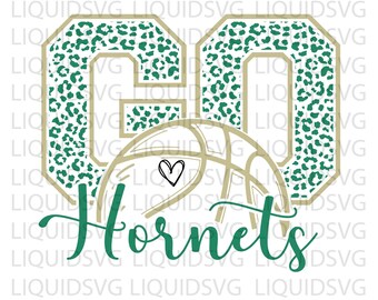 Go Hornets Basketball SVG, Leopard Mascot (Digital Download)