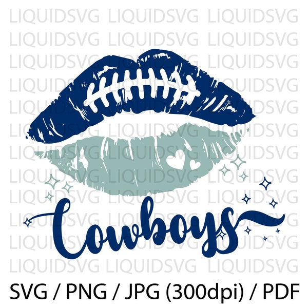 Cowboys svg Cowboys Football Lips SVG Football Team Lips SVG Cowboys Cheer svg Cowboys Mascot svg Football Mom Cricut Silhouette