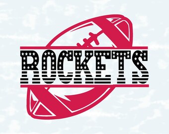 Rockets Svg Png | American Flag Football Split Text Svg | Go Rockets Team Sports | Cricut Sublimation File