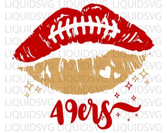49ers svg,49ers Football Lips SVG,Football Team Lips SVG,49ers Cheer svg,49ers Mascot svg,Football Mom,Cricut,Silhouette