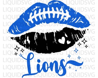 Lions svg Lions Football Lips SVG Football Team Lips SVG Lions Cheer svg Lions Mascot svg Football Mom,Cricut,Silhouette