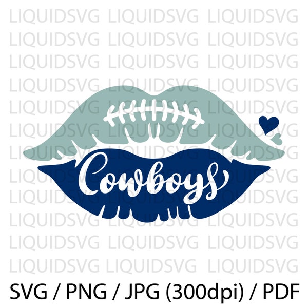 Cowboys svg Cowboys Football Lips SVG Football Team Lips SVG Cowboys Cheer svg Cowboys Mascot svg Football Mom,Cricut,Silhouette