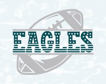 Eagles Svg Png | American Flag Football Split Text Svg | Go Eagles Team Sports | Cricut Sublimation File