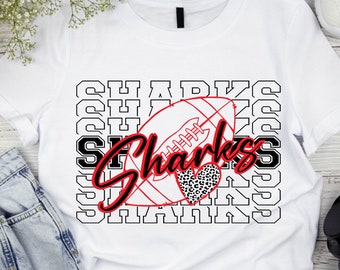 Sharks SVG Shark svg Sharks svg Football Svg Football Mascot,Game Day svg,School Team svg,heart svg,Football,png,sublimation,mama svg,dxf,ep