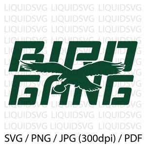 Puede incluir: Logotipo verde y blanco con el texto "BIRD GANG" y un águila estilizada volando sobre el texto.