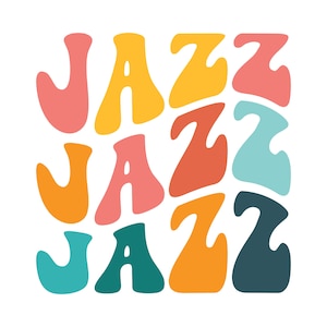 Jazz svg Jazz ondulé empilé Svg Jazz mascotte Svg équipe mascotte Svg école esprit svg Jazz fichier Silhouette équipe mascotte école équipe svg