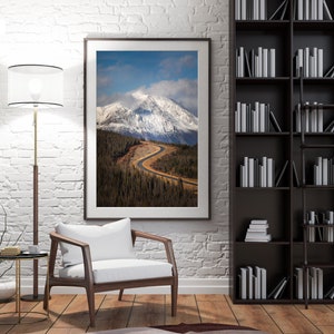 Yukon Mountain Road Print | Canadian Rockies Winter Landscape
