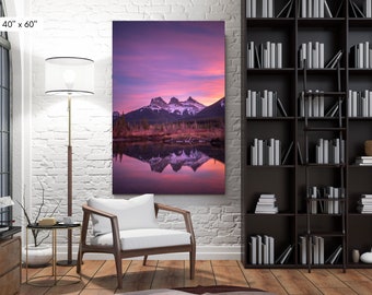 Three Sisters Mountain Print | Canmore Sunset Photography | Limited Edition Canadian Rockies Fine Art