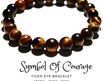 Tiger Eye Bracelet ,  Custom size With Natural Stone Crystal Beaded Bracelet , 10mm 8mm 6 mm Tiger Eye Gemstone  Bracelet , Unisex Bracelet