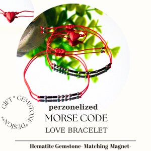Cadeau couple personnalisé personnalisé, bracelets couple code Morse, cadeau meilleur ami, cadeau interurbain, cadeau assorti pour couple, cadeau pour lui, elle