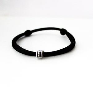 Pulsera personalizada con letra plateada o negra, pulsera de amistad individualizada para parejas mejores amigos, regalo de cumpleaños mujeres hombres