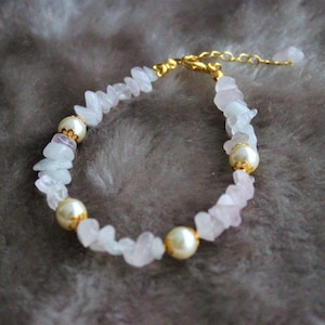 Rose Quartz Edelsteen Armband, Helende Armband, Kralen Armband, Cadeau voor Haar, Crystal Armband, Paar Armbanden, Edelsteen Sieraden Minimalistisch