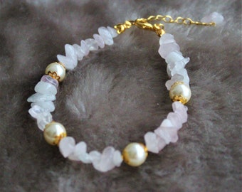 Rose Quartz Gemstone Bracelet,Healing Bracelet,Beaded Bracelet,Gift For Her,Crystal Bracelet,Couple Bracelets, Gemstone Jewelry Minimalist