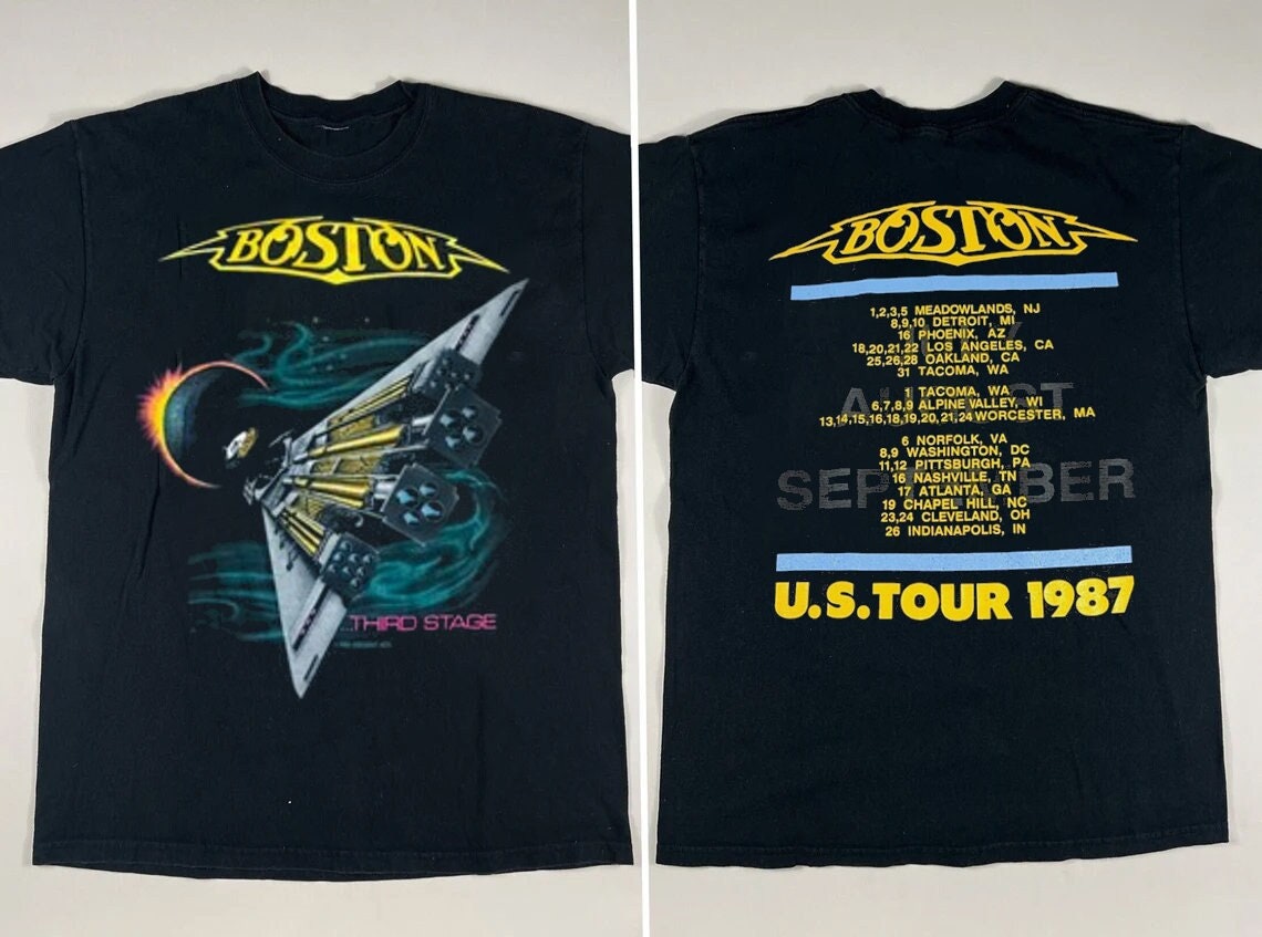 Forever 21 Boston U.S. Tour 1987 Women's Double Sided T-Shirt Size 1x 