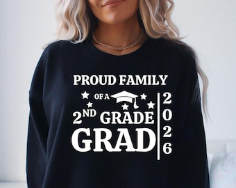 Proud Family Of 2nd Grade Graduate SVG PNG, Graduation 2026 Svg, Second Grade Grad Svg, Class Of 2026 Svg, 2nd Grade Grad, Proud Family Svg