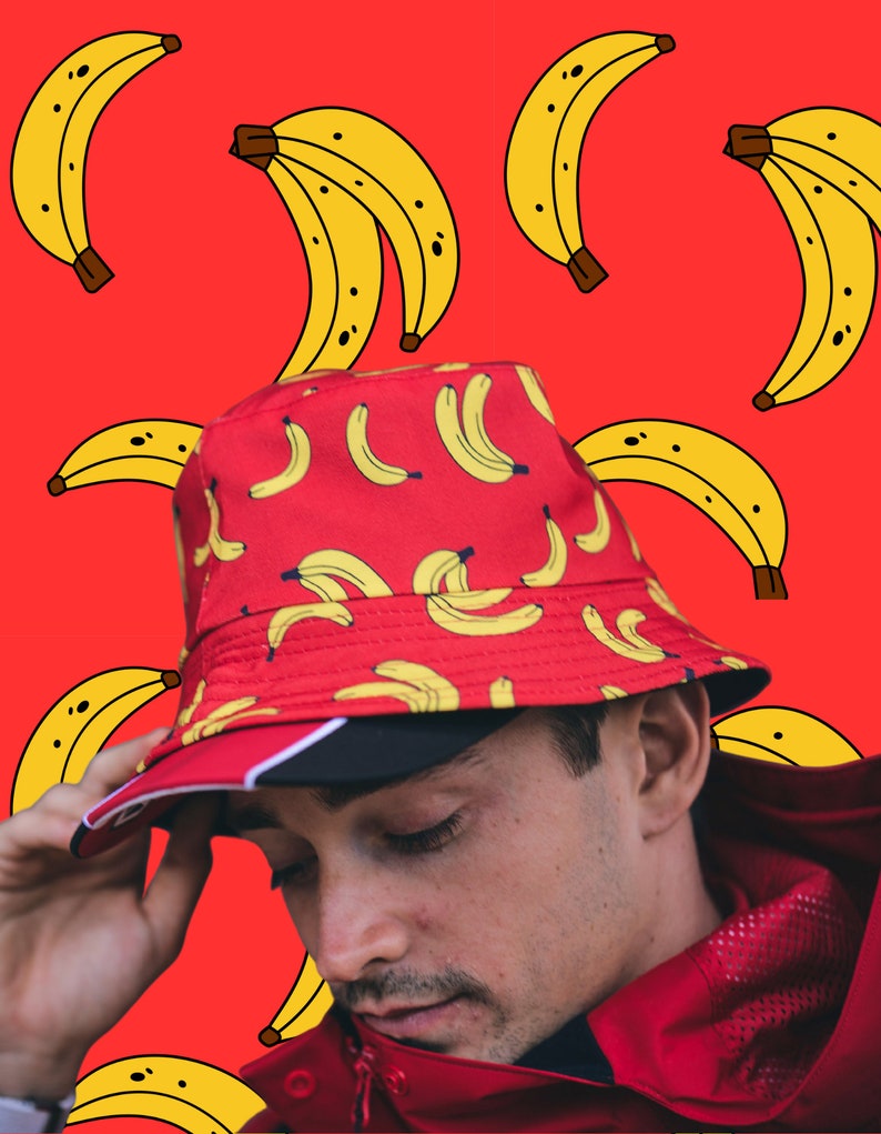 Reversible Charles Leclerc Banana Bucket Hat Carlos Sainz Etsy