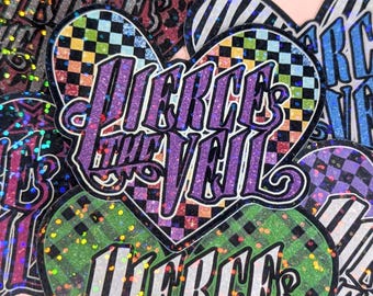 Pierce The Veil Band Emo Rock Heart Holographic Vinyl Sticker PTV