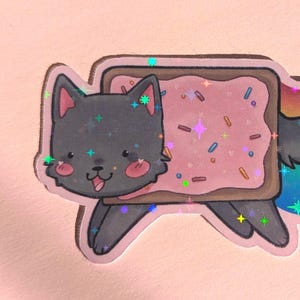 NYAN CAT Sparkle Holographic Vinyl Sticker