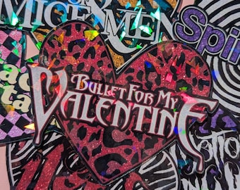 Band Emo Metal Rock Heart Holographic Vinyl Sticker