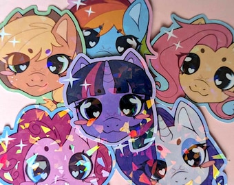 My Little Pony Head MLP:FIM Sparkle Holographic Vinyl Stickers