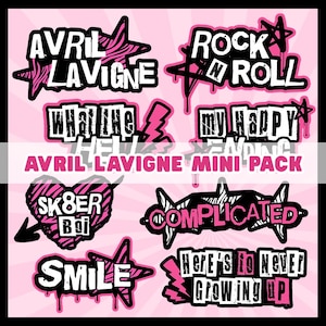AVRIL LAVIGNE Inspired Vinyl Cut Glossy MINI Sticker Pack