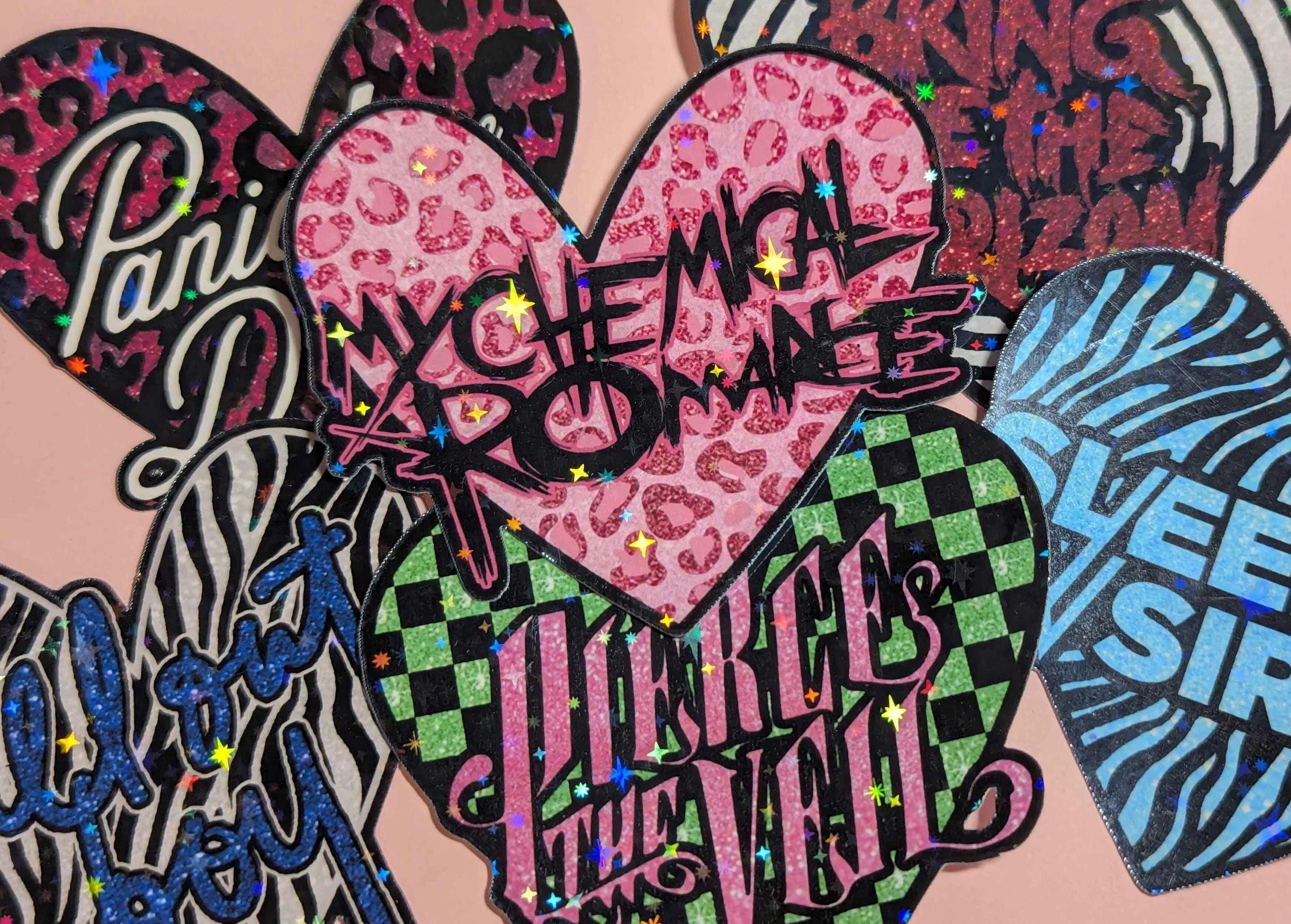 Band Emo Rock Heart Holographic Vinyl Sticker