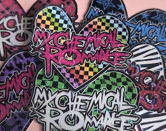 My Chemical Romance Band Emo Rock Heart Holographic Vinyl Sticker MCR