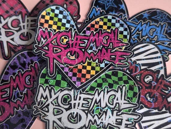 My Chemical Romance Band Emo Rock Heart Holographic Vinyl Sticker MCR