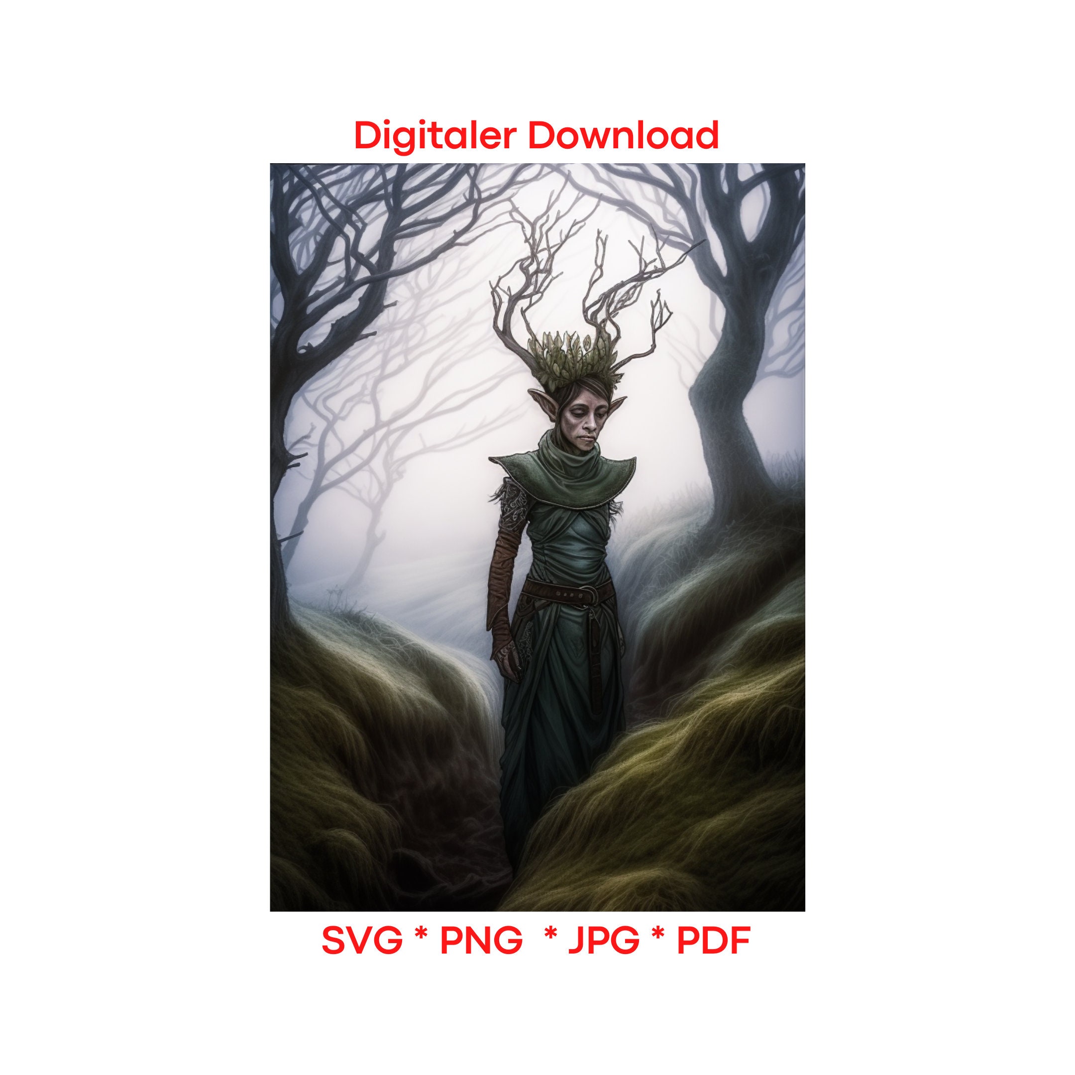 Digital Download Wood Elf Forest Elf Profile Picture Character Etsy