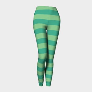 Princess Green Striped Leggings