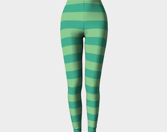 Princess Green Striped Leggings