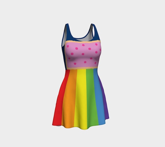 Cosmic Rainbow Flare Dress - Etsy Cosmic Rainbow Flare Dress - Etsy