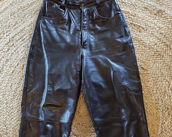 Jean VINTAGE en cuir Marc Aurel véritable cuir marron taille.