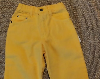 VINTAGE Jeans Kids Size 104 Yellow Multblu Styled in Italy 90s