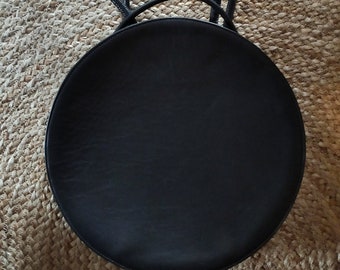 VINTAGE Carles Cervera Handbag Backpack Real Leather Black