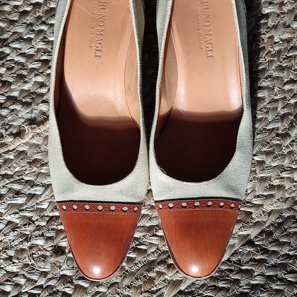 VINTAGE Bruno Magli Pumps Echtleder Gr. 39 Shoes 80er